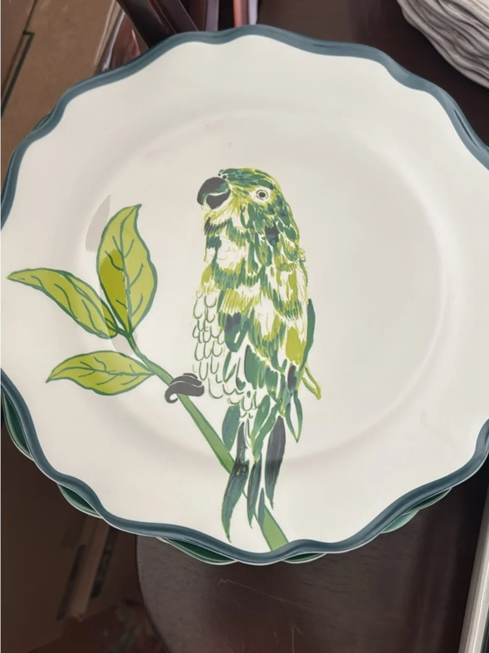 Mixed melamine opal house Plates in Green, Pink, Blue, and White & 2 ceramic